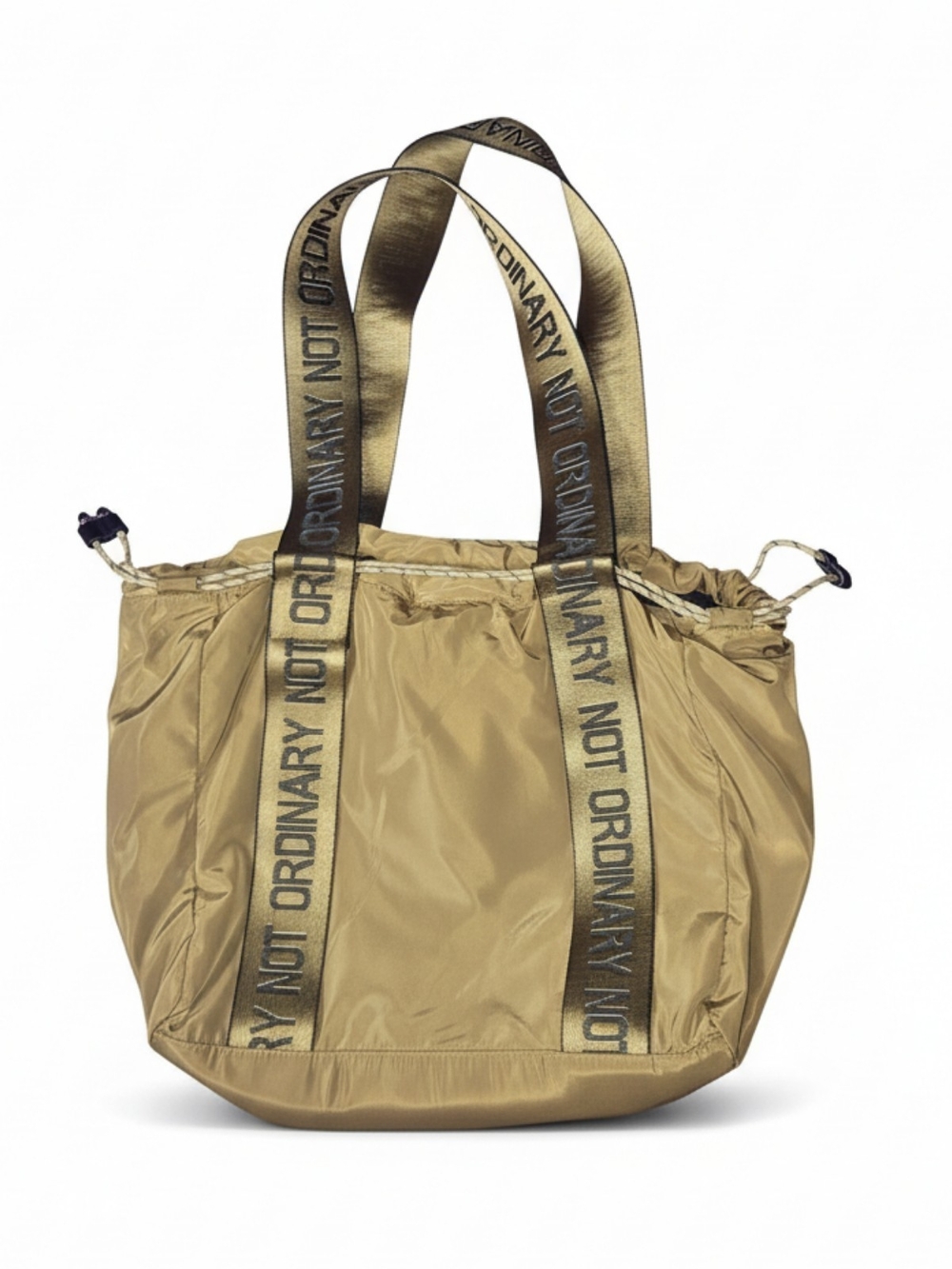 Zara Gold Tote Bag with Branded Straps